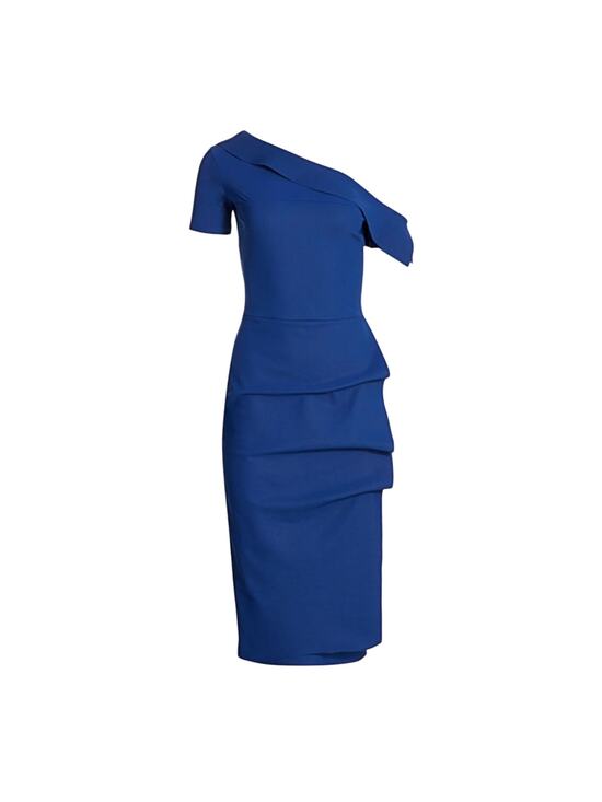Chiara Boni La Petite Robe Dresses & Skirts - Chiara Boni Arabela Deep Navy Blue Off the Shoulder Sheath Cocktail Dress